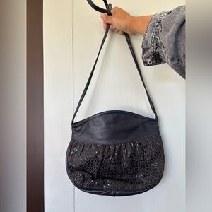 Vintage Antique like new Mimo Sacs Navy Leather crossbody 1990s